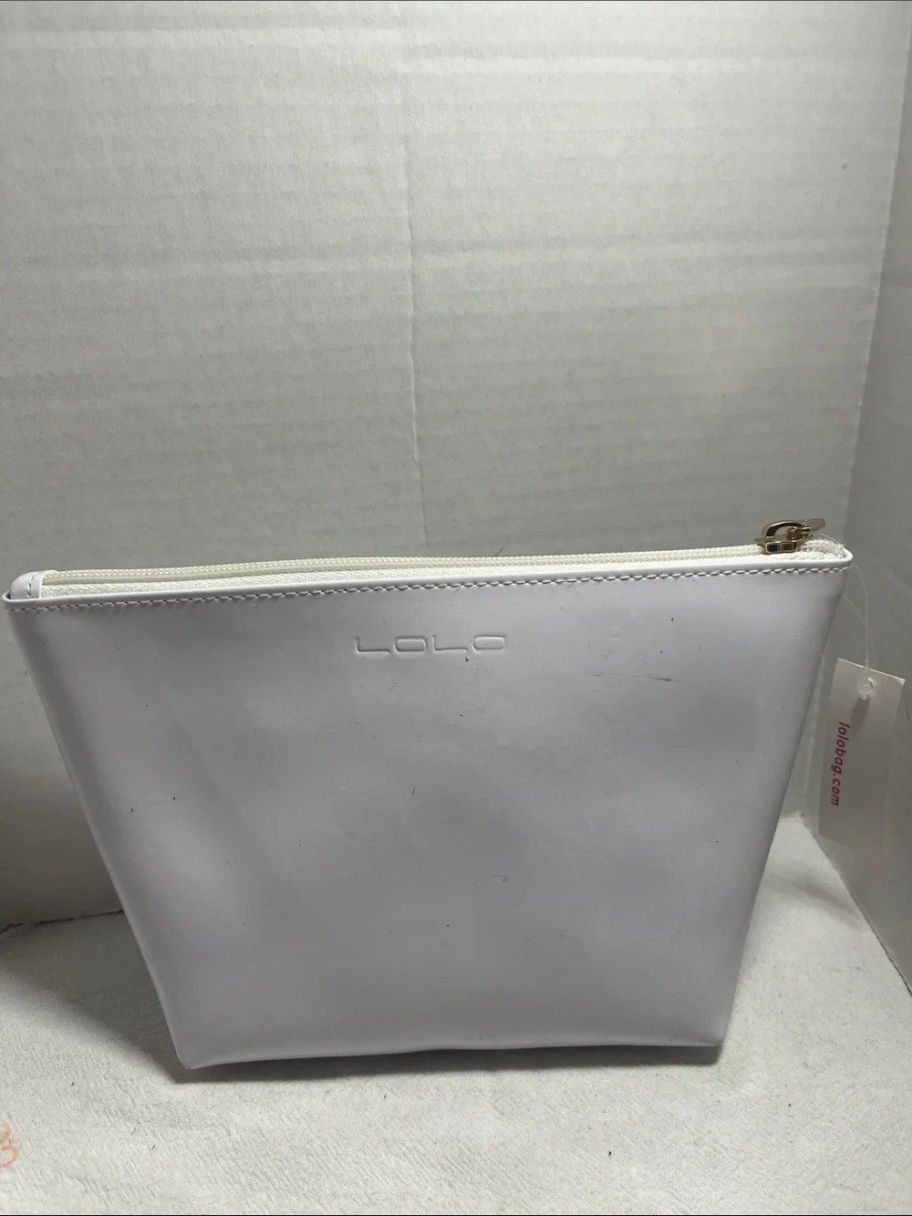 White 'Candy' Cosmetic Pouch with Multicolor Letters